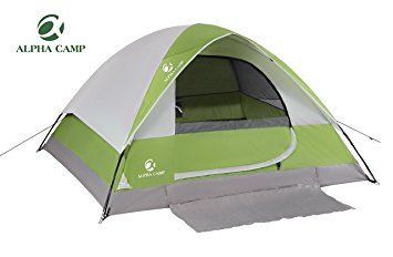 ALPHA CAMP 4 Person Dome Camping Tent 4 Family Backpacking Tent with Carry Bag - 9' x 7'