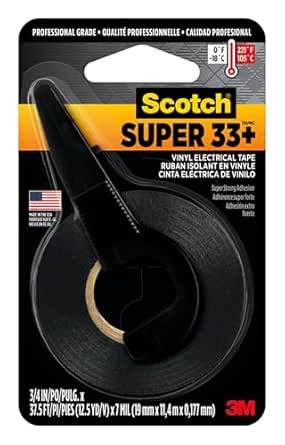 Scotch Super 33  Vinyl Electrical Tape, 3/4-in by 450-in, 1-Roll with Dispenser