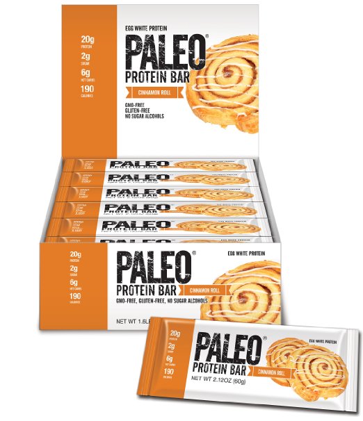 Julian Bakery Paleo Protein Bar, Cinn Roll (Pack of 12)