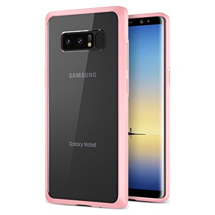 Note 8 Case, Trianium Clarium Series For Samsung Galaxy Note8 Case Clear Hybrid Cover [Scratch Resistant] Ergonomic Cushion Shock-Absorbing TPU Bumper   PC Hard Back Panel - Pink/Clear