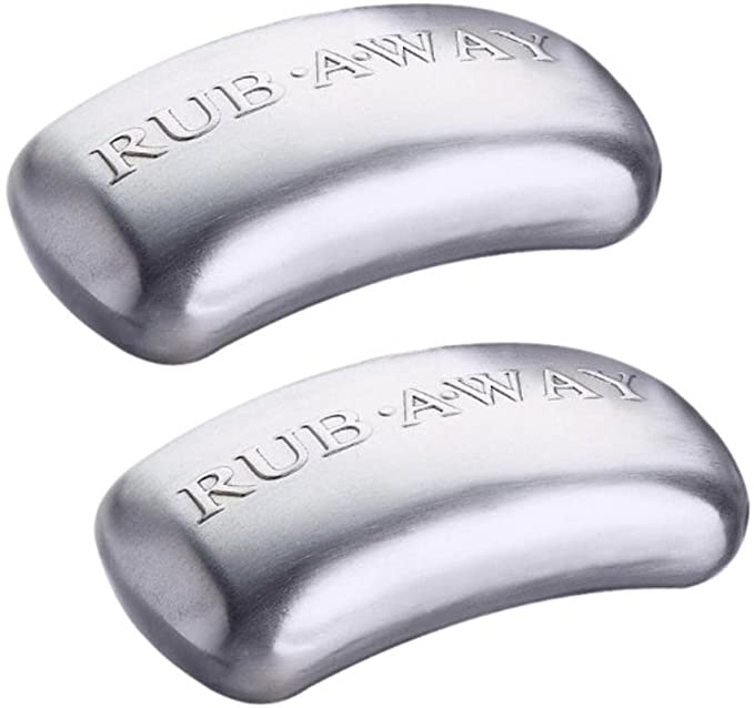 Amco Rub-a-Way Bar Stainless Steel Odor Absorber, 2 Pack - Silver