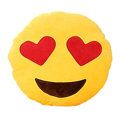 Leegoal Emoji Smiley Emoticon Yellow Round Cushion Pillow Stuffed Plush Soft Toy