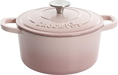 Crock-Pot Artisan Round Enameled Cast Iron Dutch Oven, 3-Quart, Blush Pink