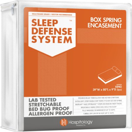 Sleep Defense System - "Bed Bug Proof" Box Spring Encasement - 2 pcs, 39-Inch by 80-Inch, King (for "Split" King Box Springs)