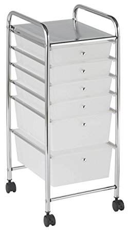 ECR4Kids 6-Drawer Mobile Organizer, White