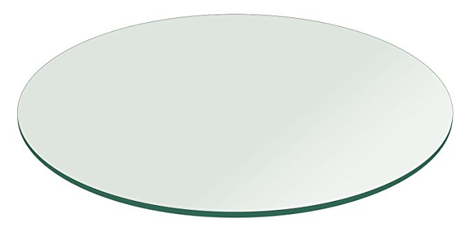 Fab Glass and Mirror 24" Inch Round Glass Table Top 1/4" Thick Flat Polish Edge Tempered