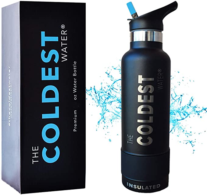 The Coldest Water Bottle - Standard Mouth Sports 12 oz, 21 oz Vacuum Insulated Stainless Steel, Hot Cold, Modern Double Walled, Simple Thermo Mug, Hydro Metal Canteen Cold 36  Hrs
