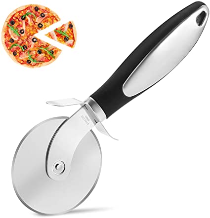 Pizza Cutter Wheel, With Non Slip Handle Stainless Steel Pizza Slicer, Remarkably Sharp， Easy to Cut Through and Clean