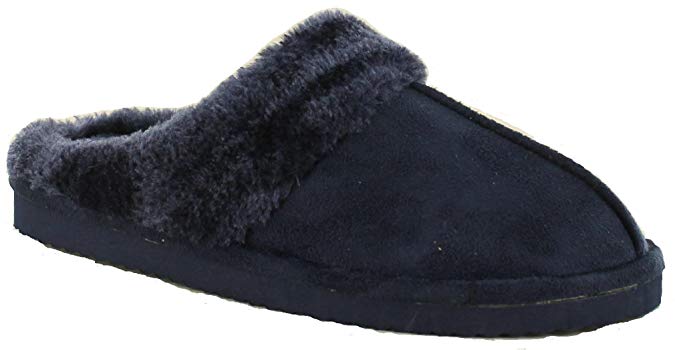 Ladies Slippers Size 3 4 5 6 7 8 Dr Keller Women's Mules Clogs Faux Fur Lined Warm Wide Fit House Shoes Good Soles Machine Washable Size