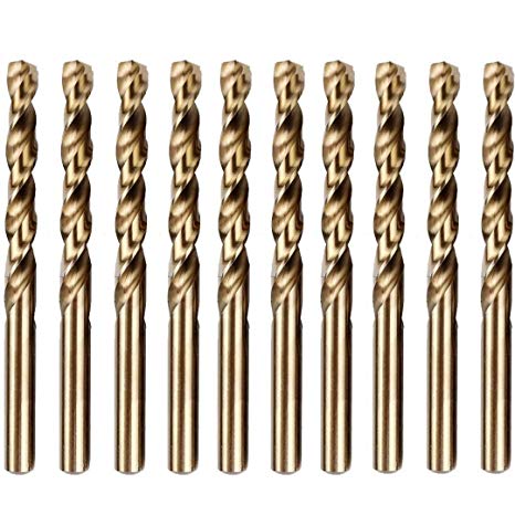 Box of 10 x HSS Gold Cobalt Jobber Drill Bit for Stainless & Hard Steels. Drills. UK Seller (4mm x 75mm Cobalt Jobber Drills)