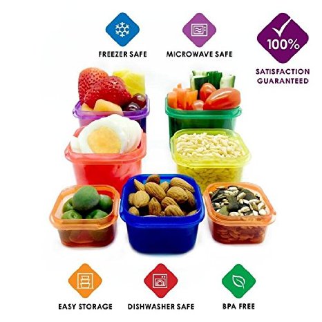 Special Offer!!Zozo Galley 7 Piece Portion Control Containers Kit with Meal Prep Guide For Weight loss and Calorie Maintenance Options. meal prep kit with FREE 300 Healthy Recipe e-Book (save $10)