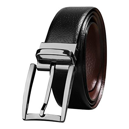 Savile Row Men's Top Grain Leather Reversible Belt - Classic & Fashion Designs