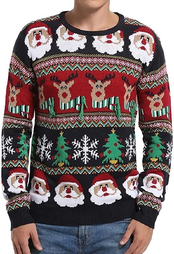 *daisysboutique* Men's Holiday Reindeer Snowman Santa Snowflakes Sweater