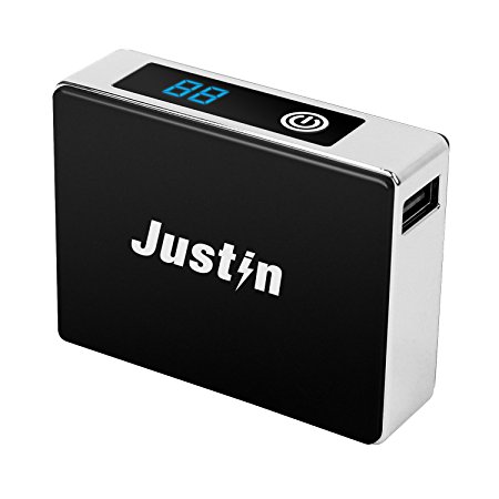 Justin Power JB-10-5200 mAh Power Bank with LCD Display, Black