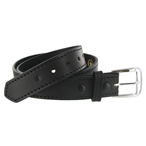 Boston Leather 1.5in. Stitched Edge Belt - Made in USA