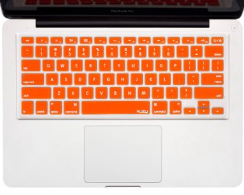 Kuzy - ORANGE Keyboard Cover Silicone Skin for MacBook Pro 13" 15" 17" (with or w/out Retina Display) iMac and MacBook Air 13" - Orange