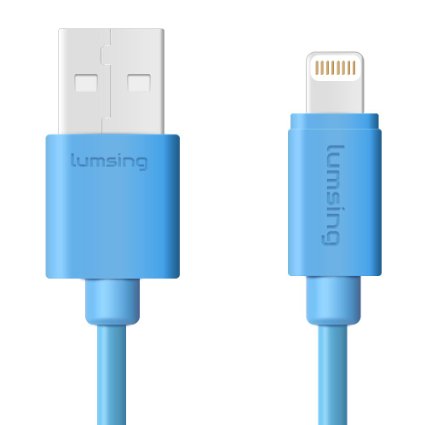 Lumsing Lightning to USB Cable Apple Certified Sync and Charging Cord(3.3 Feet/1M) with Ultra Compact Connector Head for iPhone, iPod and iPad(Blue)