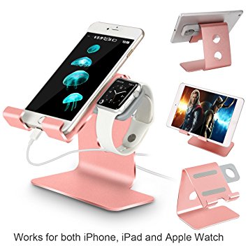 Apple Watch Stand-Tranesca 2-in-1 charging stand for 38mm and 42mm Apple watch/iPhone/iPad ( Rose Gold -Must have Apple watch Accessories)