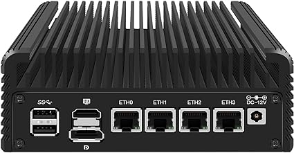 Micro Firewall Appliance, Mini PC, VPN, Router PC, Intel Alder Lake-N 12th Gen N100, HUNSN RJ35, GPIO, TF Slot, HDMI, DP, 4 x 2.5GbE I226-V, Barebone, NO RAM, NO Storage, NO System