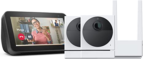 Wyze Cam Outdoor Bundle (Includes Base Station and 2 Cameras), 1080p HD Indoor/Outdoor Wire-Free Smart Home Camera with Night Vision, Compatible with Alexa, - 2 Camera Kit, with Echo Show