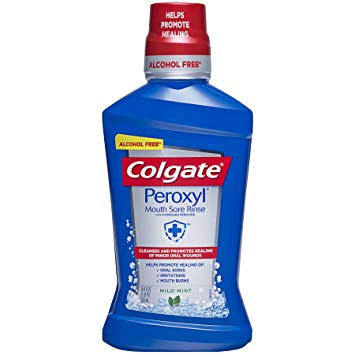 Colgate Peroxyl Mouth Sore Rinse, Mild Mint - 500mL, 16.9 fluid ounce