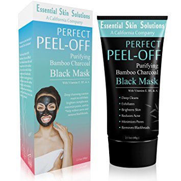 ♥ BIACK FRlDAY ♥ - Black Charcoal Face Mask - Peel Off Exfoliating Facial Mask - Purifying Pore Minimizer - Brightening Blackhead Remover - Bamboo Detox for Smooth Clear Skin - Helps Reduce Acne