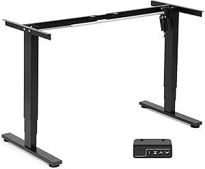 TOPSKY Single Motor 3 Stage Electric Adjustable Standing Computer Desk with Wider Adjustable Height Range 24"-48.4" for Home and Office (Black Frame only)