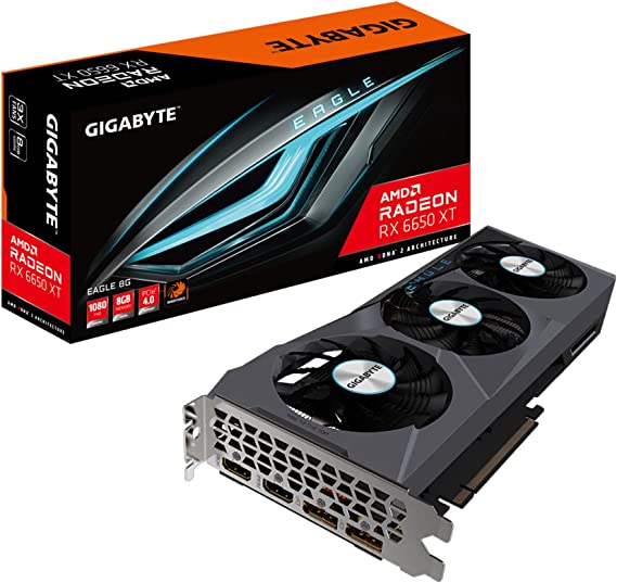 GIGABYTE Radeon RX 6650 XT Eagle 8G Graphics Card, WINDFORCE 3X Cooling System, 8GB 128-bit GDDR6, GV-R665XTEAGLE-8GD Video Card