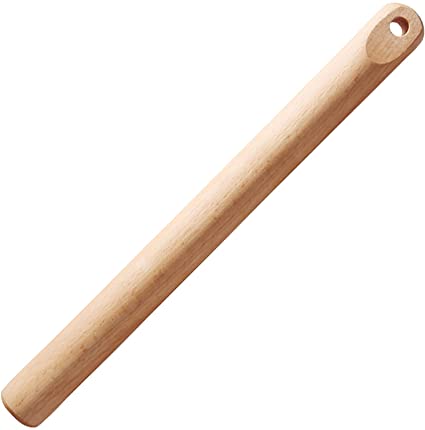 Classic Wooden Rolling Pin, Natural (12.6-Inch), Wood Pizza Dough Roller for Baking, Fondant, Pie Crust, Cookie, Pastry