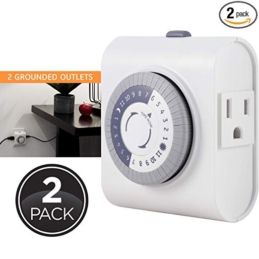 GE 24-Hour 1-Outlet Indoor Plug-In Mechanical Timer, White