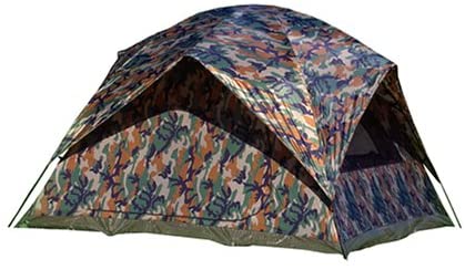 Texsport 5 Person Headquarters Camo Square Dome Family Camping Backpacking Tent , 108" W x 108" D x 72" H