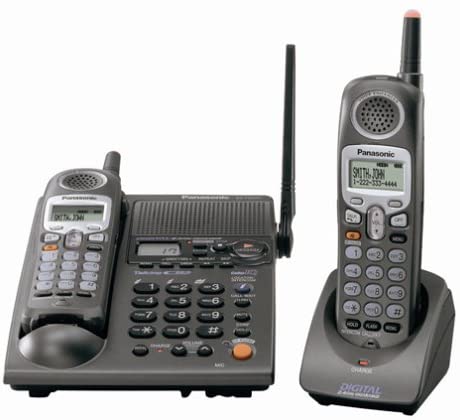 Panasonic KX-TG2357B 2.4 GHz DSS Cordless Phone with Dual Handsets, Answering System, and Talking Caller ID (Black)