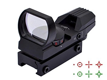 Niniso Tactical Red Dot Sight 4 Reticles Green and Red Reflex Sight for Rifle Gun with Weaver Picatinny Rail Mount