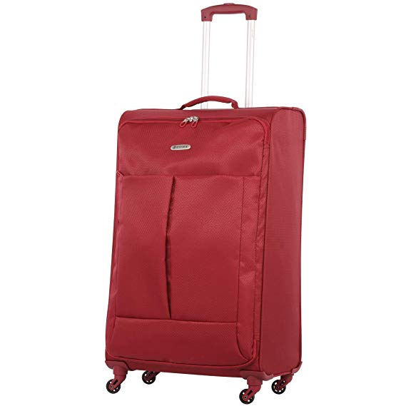 5 Cities Large 28" Ultra Lightweight 4 Wheel Spinner Travel Trolley Checked Check in Hold Luggage Suitcase (Wine)