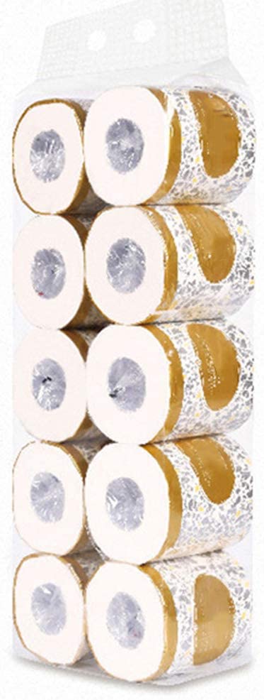 Lamoreco 10 Rolls Toilet Paper, 3-ply Bath Tissue, Bathroom White Soft for Home Hotel Public (A-10 Rolls)