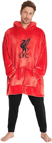 Liverpool F.C. Oversized Hoodie Blanket For Men, Official Football Gifts