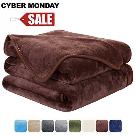 Luxury Fleece Super Soft Thermal Blanket Warm Bed Sofa Microplush Throw Blankets, Seashell Series-Twin,66 by 90 inches,Chocolate