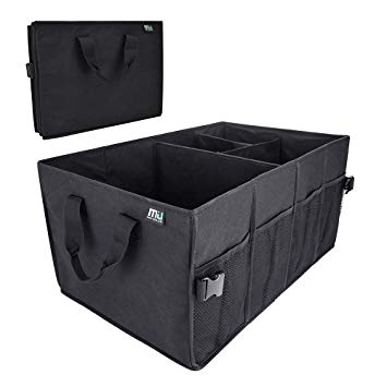 MIU COLOR Heavy Duty Auto Trunk Organizer – Collapsible Durable Cargo Storage Organizer Bin and Carrier with Pockets for Car Truck SUV Van