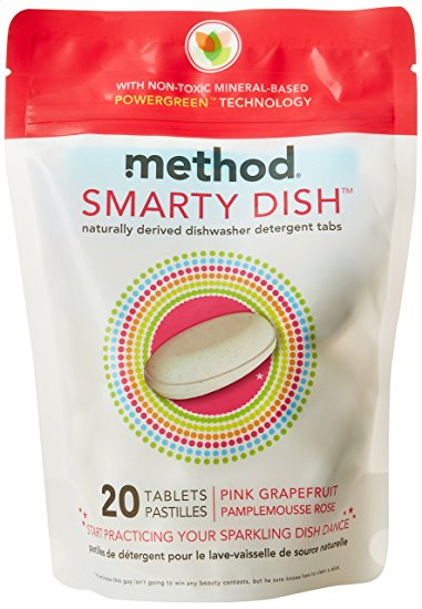 Method Smarty Dish Dishwasher Tablets, Pink Grapefruit, 20 Count