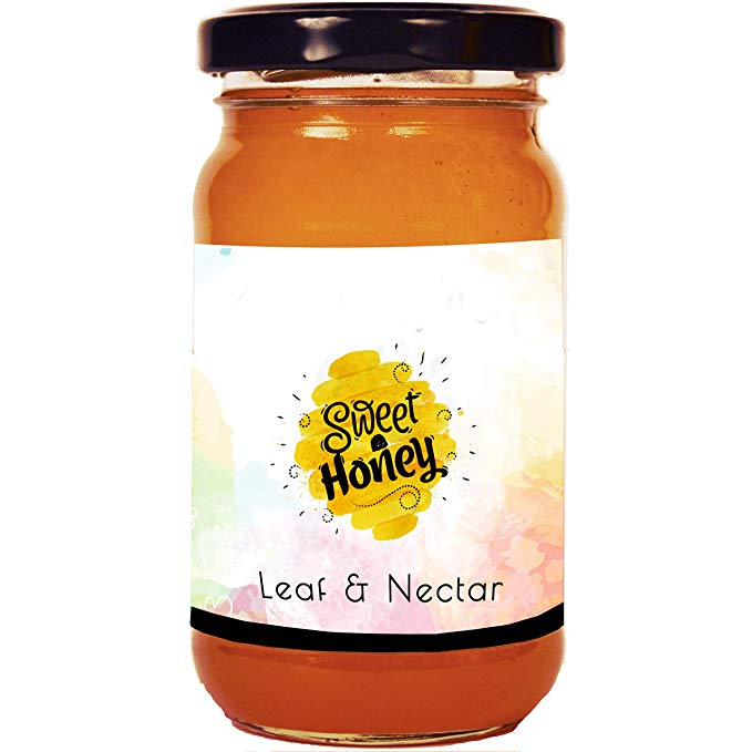 Sweet Wild Honey Organic Honey by Leaf & Nectar | Raw Unprocessed, Unfiltered, Unpasteurized, Pure Natural Honey| an Ayurvedic Remedy for Weight Loss, Immunity Enhancer & Wellness - 530 Grams