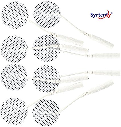 Syrtenty Premium TENS Unit Electrodes 1" round 8 pack Small Electrode for Face Hand and Small Areas - 100% Satisfaction Guarantee