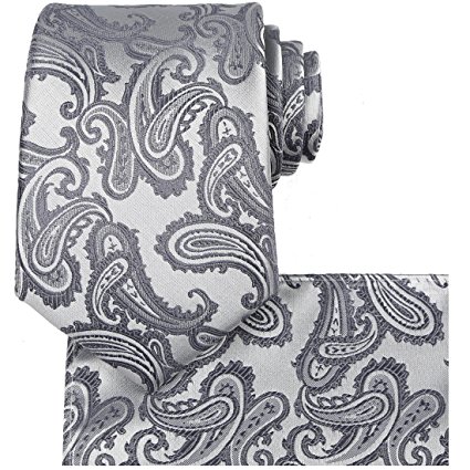 KissTies Mens Extra Long Tie Paisley Pattern Necktie   Gift Box (63'' XL)