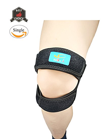 HiRui Knee Brace Knee Support Patella Strap Patella Stabilizer for Basketball/Soccer, Tennis/Volleyball, Running, Pain Relief.etc, Unisex, One Size Adjustable