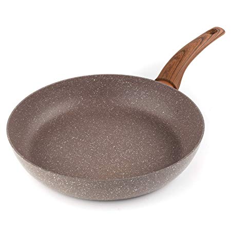 Frying Pans Saute Induction Skillet Cooking Stone with Ultra Nonstick Granite Coating 28cm