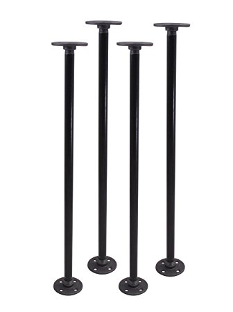 Pipe Décor 12FLGLEGS 24-Inch Table Legs Complete Set Industrial Steel Grey