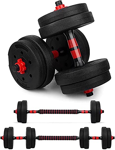 BCBIG Adjustable-Dumbbells-Sets,Free Weights-Dumbbells Set of 2 Convertible To Barbell A Pair of Lightweight for Home Gym,Women and Men Equipment