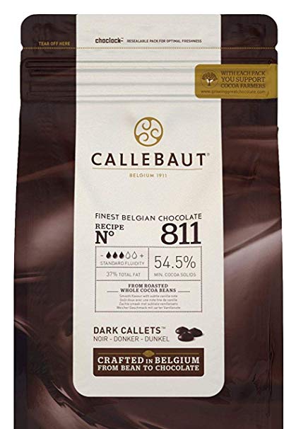 Callebaut Chocolate Dark 53.8 Percent Easi-Melt Buttons Callets 2.5 Kg