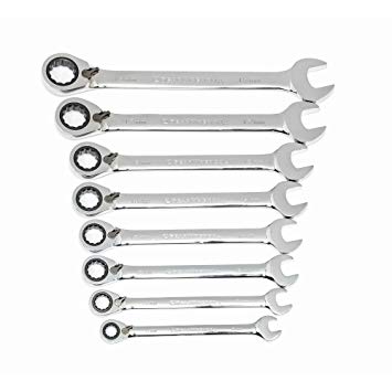 GEARWRENCH 9543 8 Piece Reversible Combination Ratcheting Wrench Set Metric