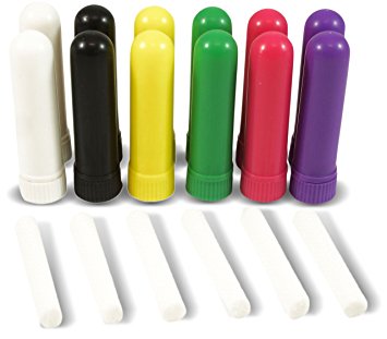 Essential Oil Aromatherapy Blank Nasal Inhaler Tubes, Assorted Colors, As Shown(12 Pack)