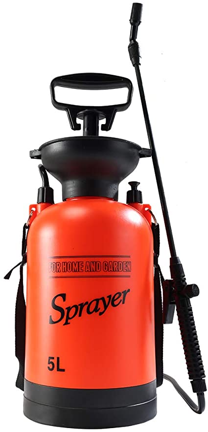 Lawn and Garden Portable Sprayer 1.3 Gallon (5L) - Pump Pressure Sprayer Includes Shoulder Strap
